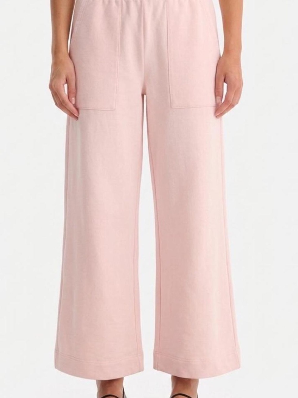 Mate the label organic fleece wide leg pant conch small $138 retail